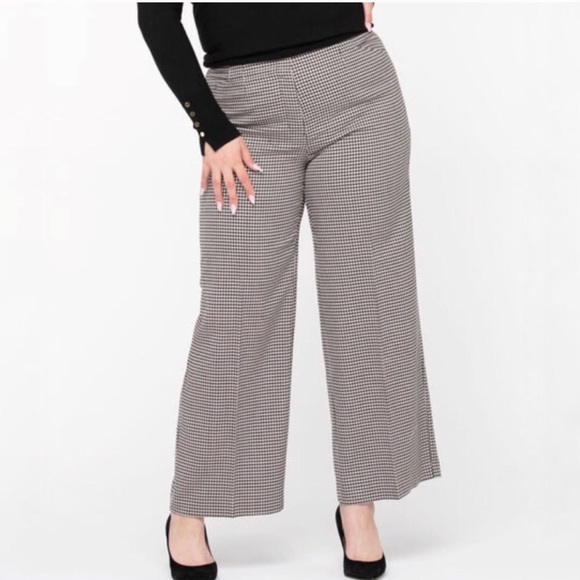 🆕Sz 6,10 & 12 Houndstooth Wide Leg Pant - Picture 7 of 10